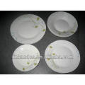 Haonai 16pcs round ethnic ceramic dinner plate set